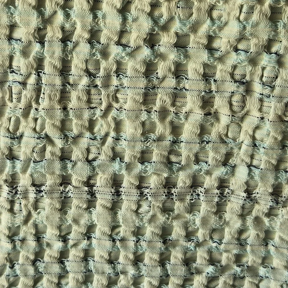 Lumahome by Lumatex Textured Throw Blanket Made In Portugal 100% Cotton 50X60 In